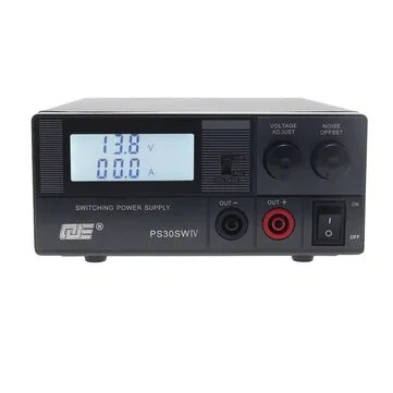 PS30SWIV Power Supply 13.8V / 9-15V DC 30A Adjustable Voltage Output Low Noise LCD Display Dual voltage output High Power Linear Power Supply for Automotive and Communication Systems