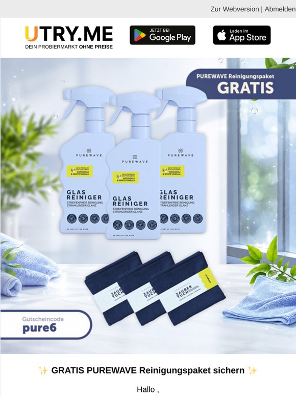 Glasklarer Bonus: Purewave Reinigungspaket geschenkt! 🧼✨