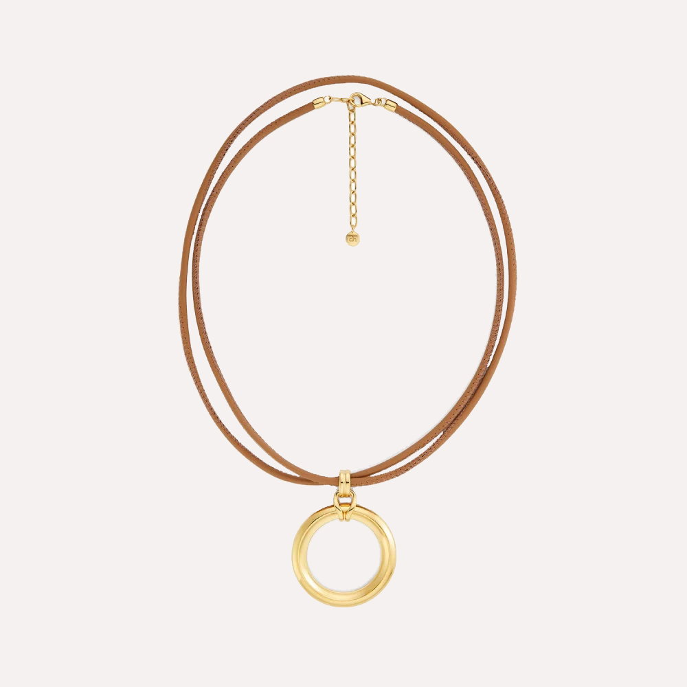 Iceni Chariot Link Leather Pendant Necklace