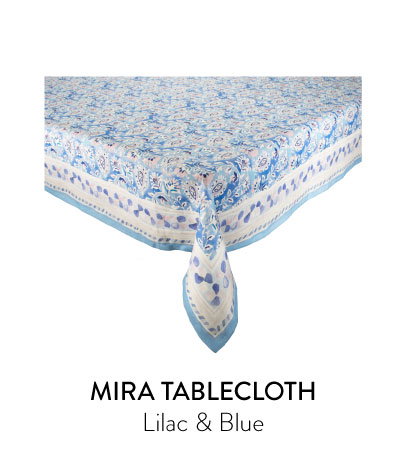 Mira Tablecloth in Lilac & Blue