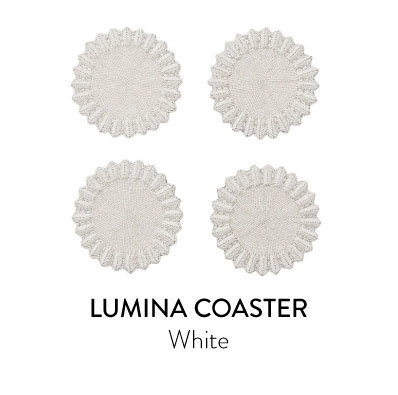 Lumina Coasters in White, Set of 4 in a Gift Bag