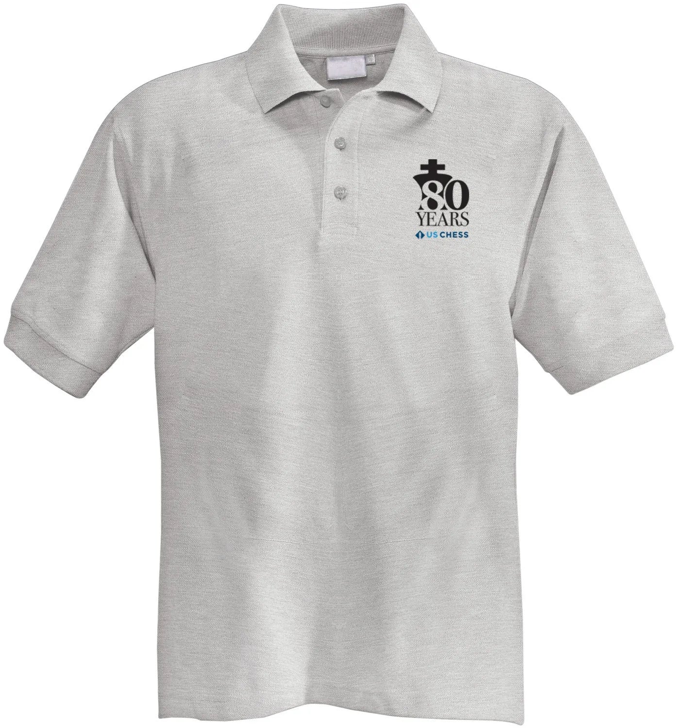 Image of 80th Anniversary US Chess Polo Shirt - GRAY