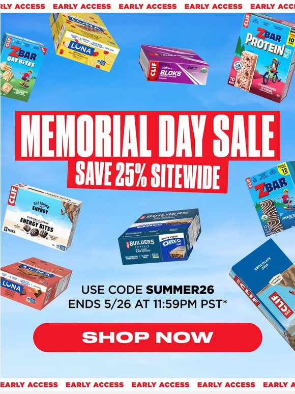Exclusive Early Access to Our Memorial Day Sale