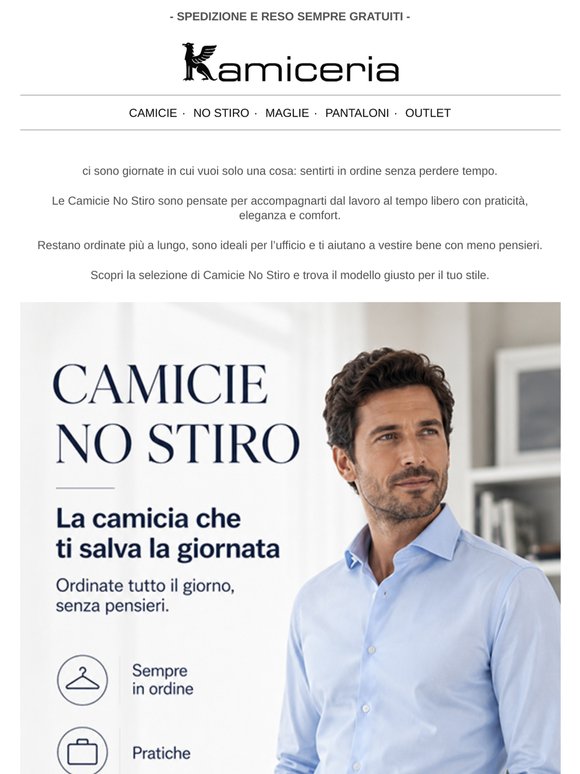 La camicia che ti salva la giornata