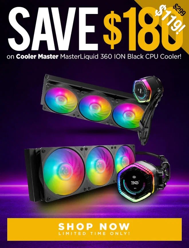 SAVE Cooler Master MasterLiquid 360 ION Black CPU Cooler