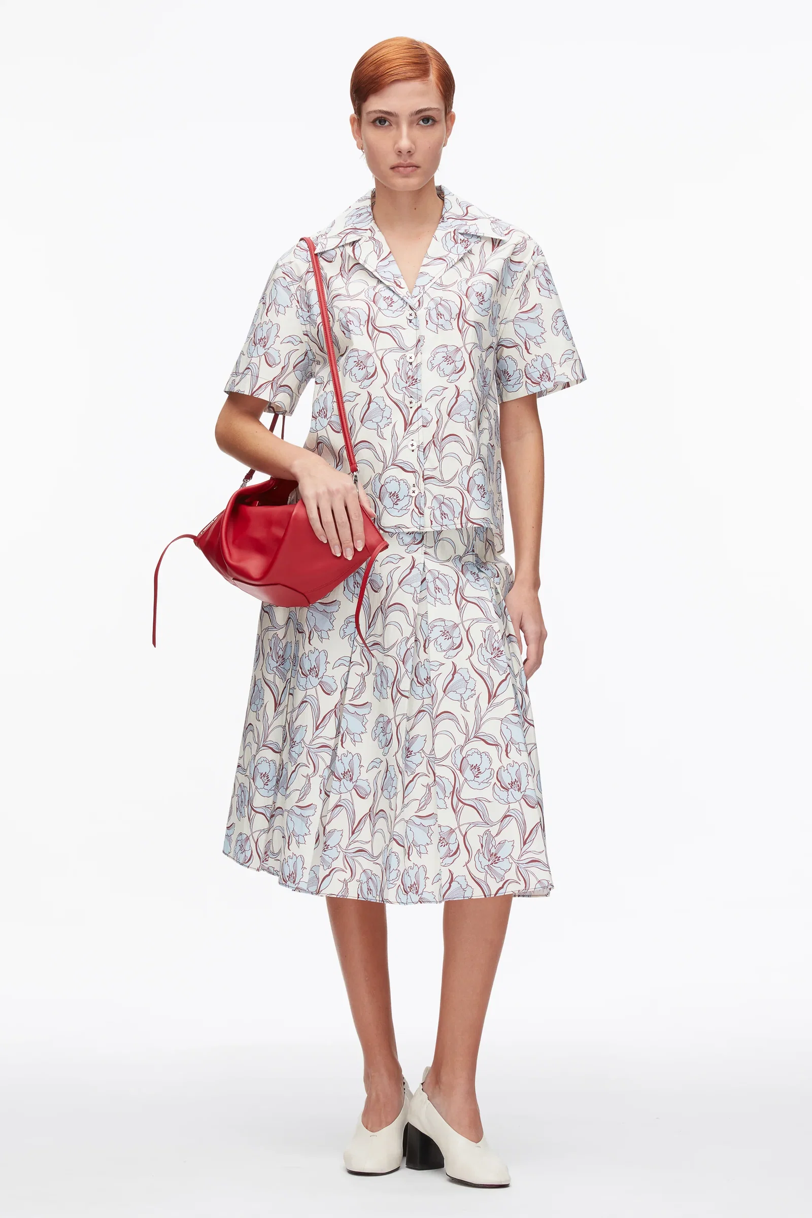 Image of Floral Printed Camp Shirt