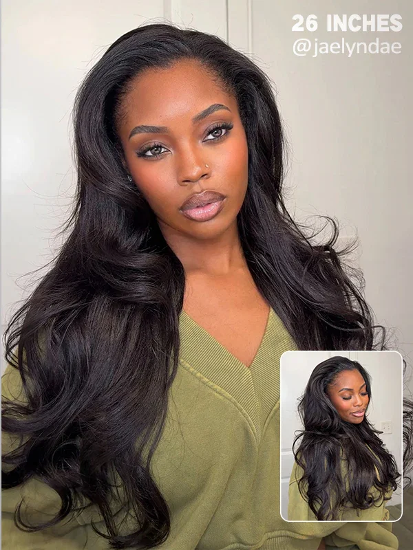 Wavymy Pre-Styled Butterfly Cut Layer Yaki Straight Natural Wave Wig Beginner Friendly Wig Human Hair Wig 250% Density