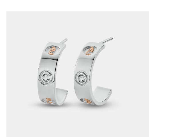 Insignia Sterling Silver Half-Hoop Earrings with Topaz