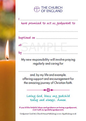 Church of England Godparent Keepsake Card (pack of 50)