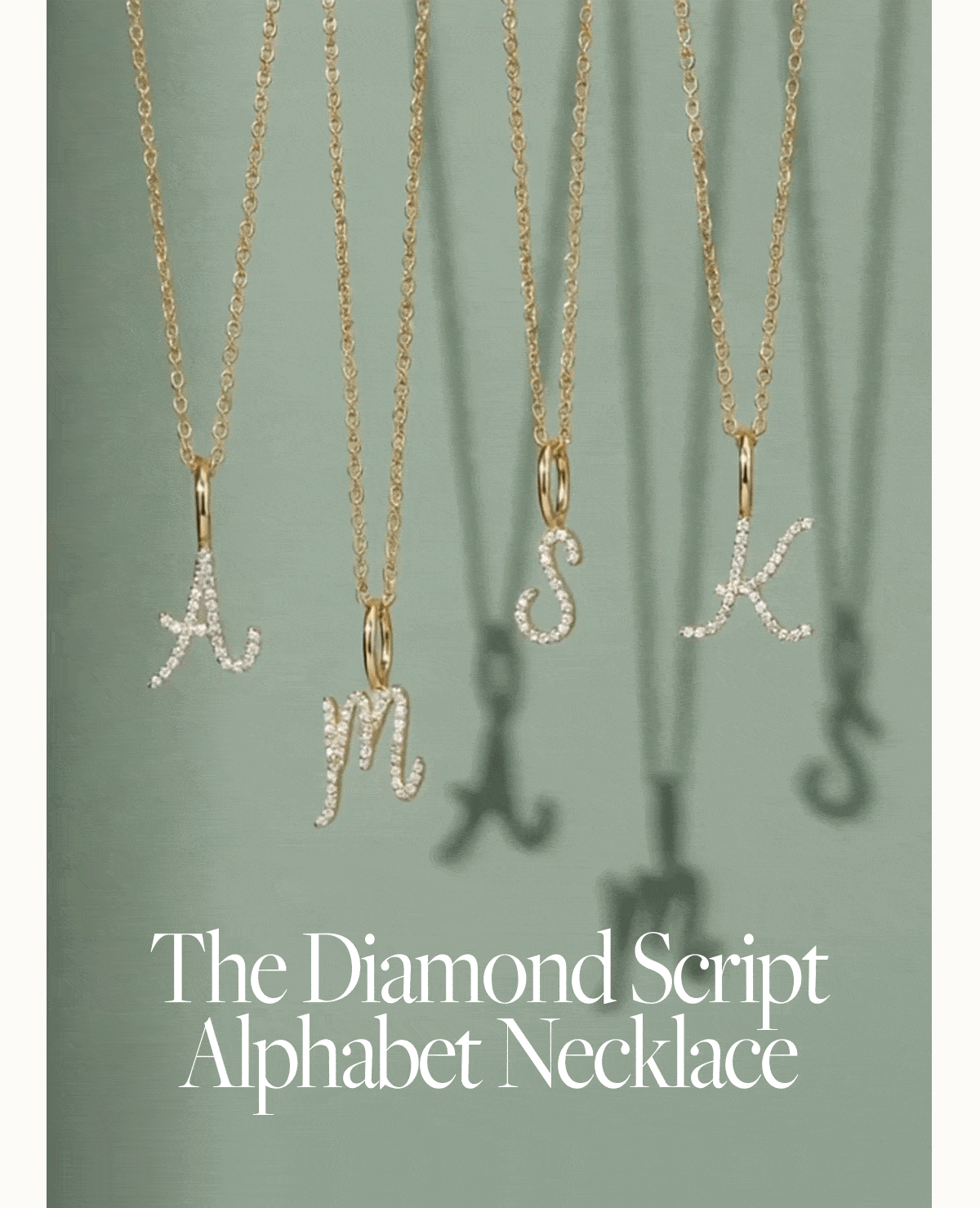 Diamond Script Alphabet Necklace