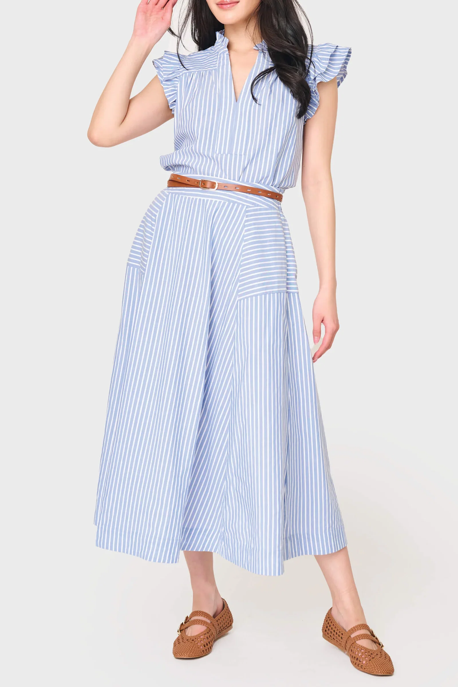 Amanda Smocked Back Midi Skirt Set