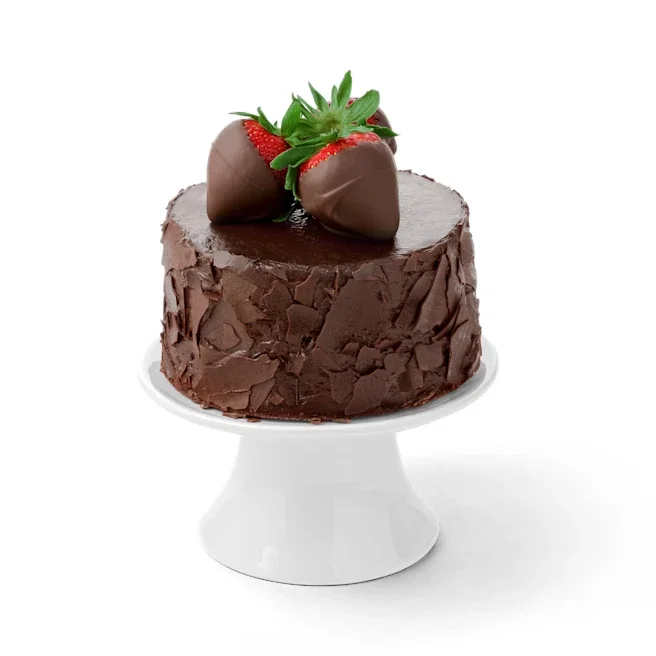 Chocolate Cake with <br>Dipped Berries