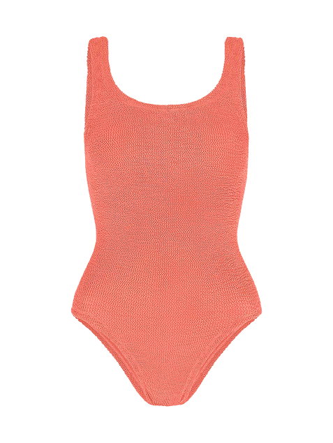 Coverage Square Neck Swim Metallic Coral