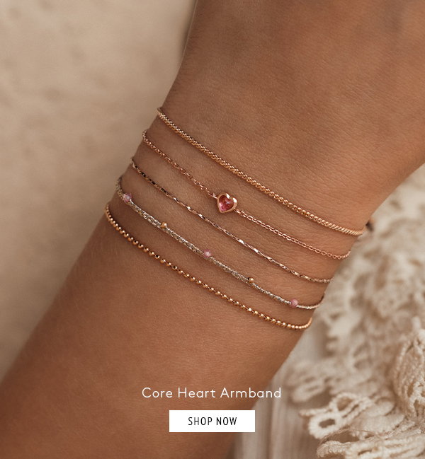 Core Heart Armband - rosévergoldet mit Herz aus Turmalin