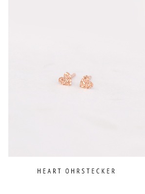  heart Ohrstecker- rosévergoldet facettiert