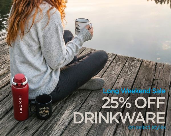 Long Weekend Sale 25% off drinkware