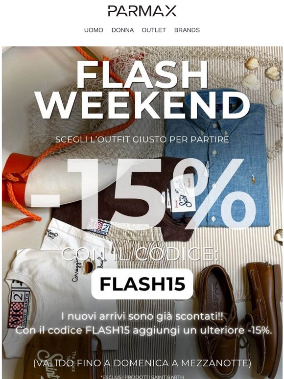 FLASH WEEKEND: sconto 15% EXTRA  🔥⚡