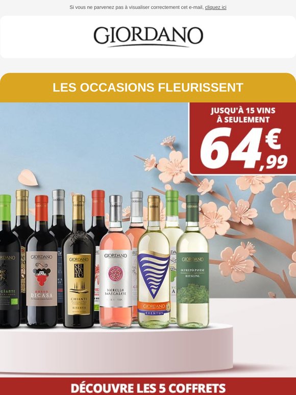 Jusqu’à 15 vins à... 🌸