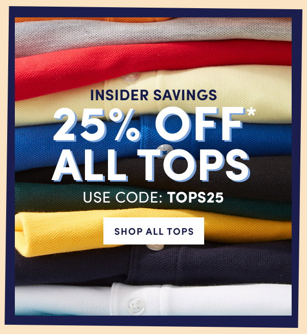 25% off all tops!
