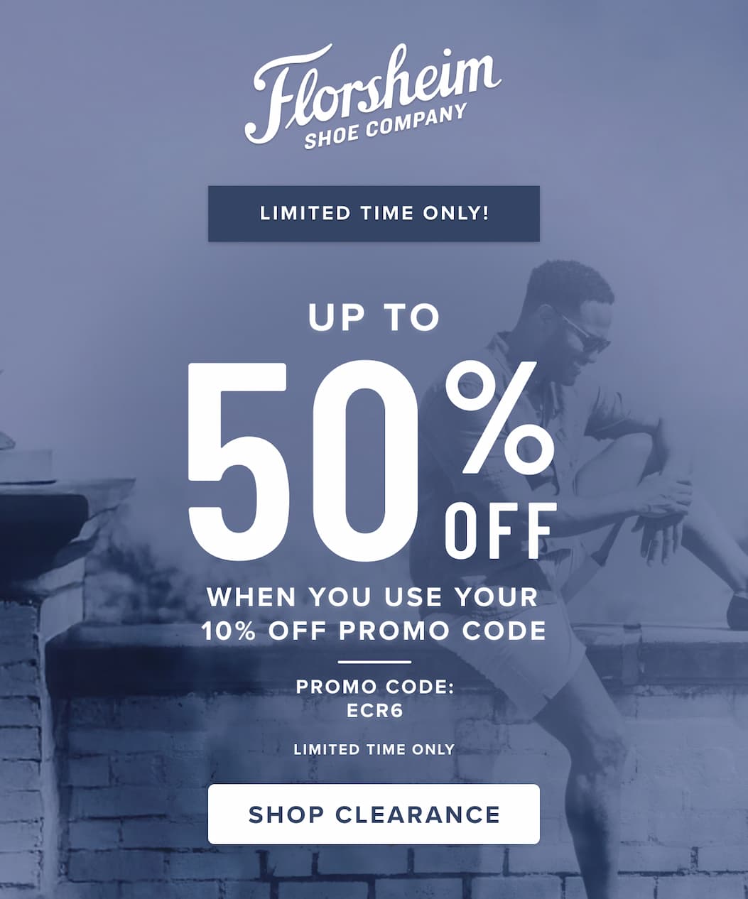 Up to 50% off select styles when you use your 10% off promo code. Limited time only.