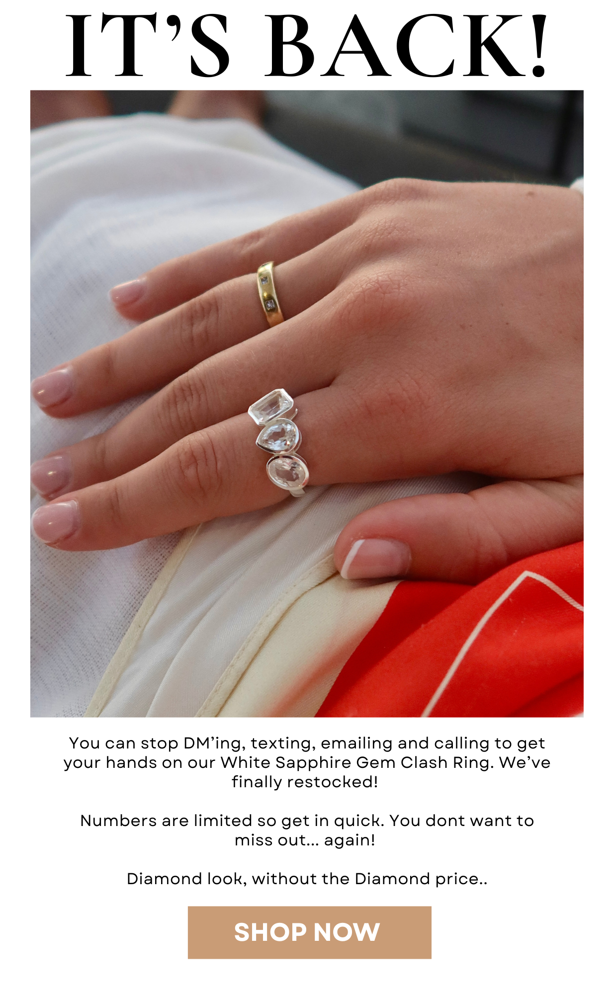 image of a white sapphire gemclash ring by UbyKate