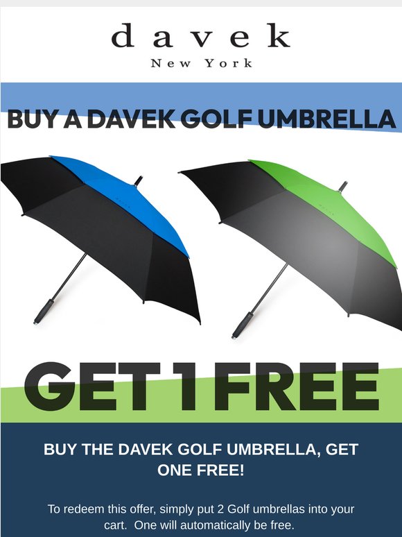 Buy 1 Golf Umbrella, Get 1 Free!