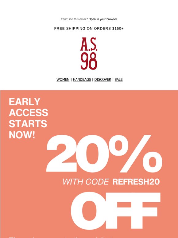 20% Off: Your Early Access Starts Now!