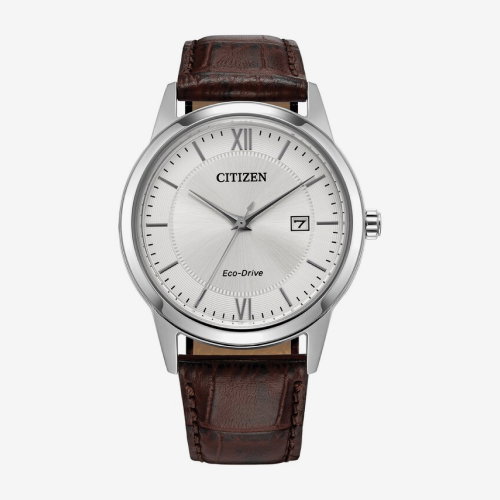 Citizen Classic Men's Silver Tone Dial & Brown Leather Strap Watch