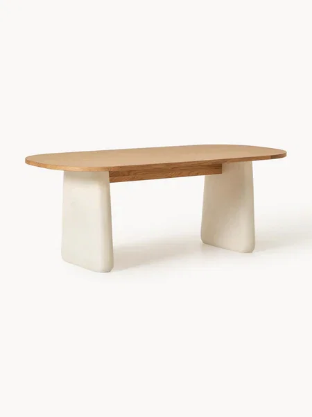 Ovale eettafel Dune van eikenhout, in verschillende formaten
