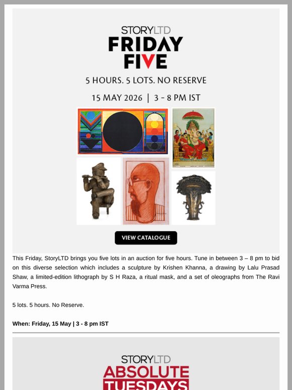 Catalogues LIVE: Friday Five Auction | Absolute Tuesdays Auction
