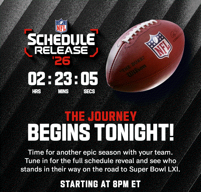 NFL Schedule Release '26. Time For Another Epic Season With Your Team.