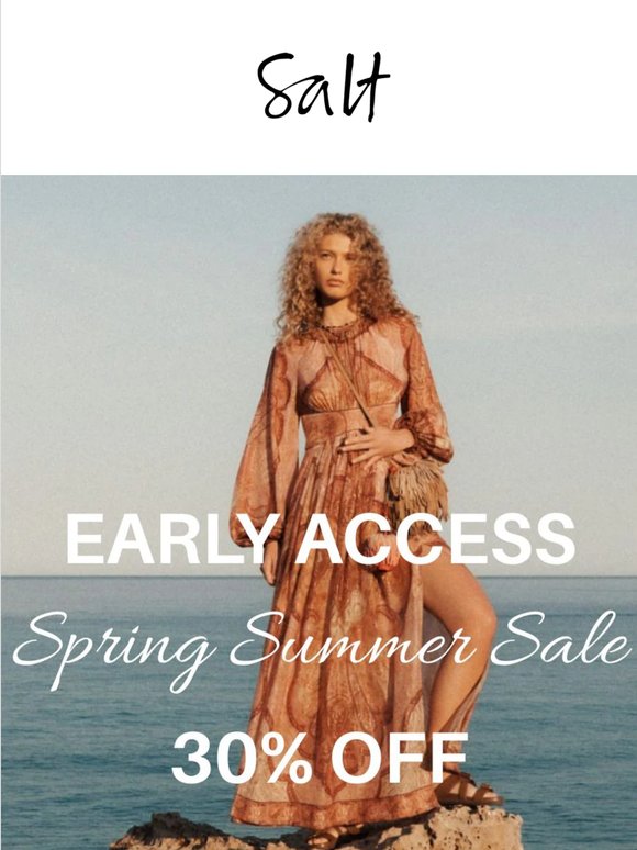 Early Access Starts Now: Spring Summer Sale ✨