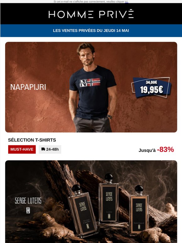 👕 NAPAPIJRI T-shirts à 19,95€ | SERGE LUTENS Parfums | ESERCITO 1659...