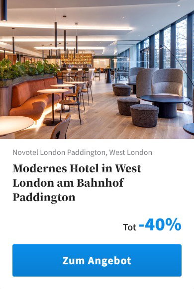 Modernes Hotel in West London am Bahnhof Paddington