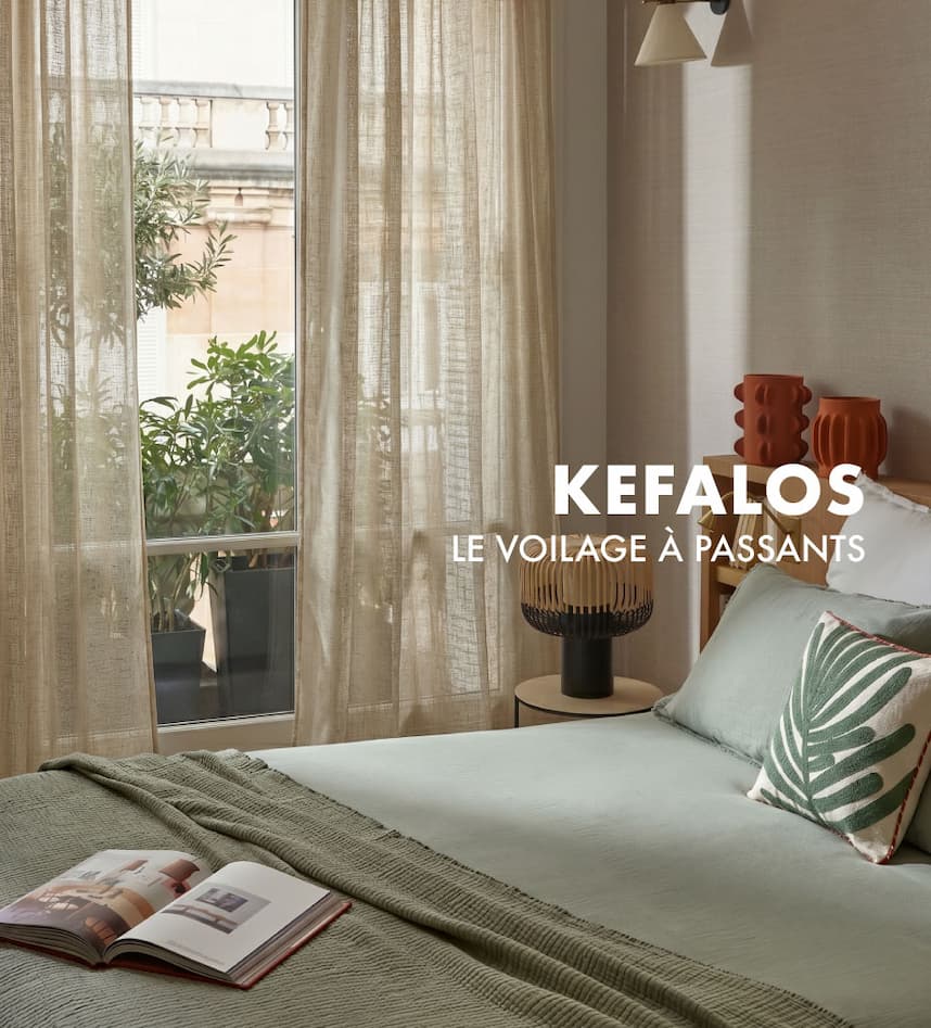 Voilage à passants Kefalos ivoire
