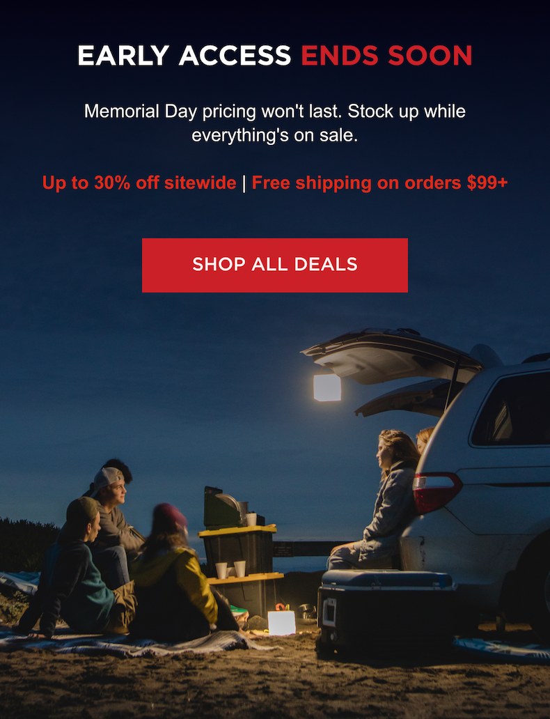 Early Access Ends Soon | Memorial Day pricing won't last. Stock up while everything's on sale.  Up to 30% off sitewide | Free shipping on orders $99+ [ SHOP ALL DEALS ]