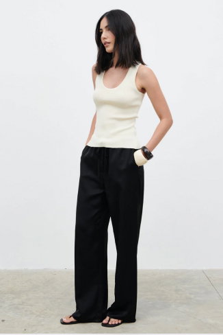 Ali Scoop Neck Knit Top - Cream