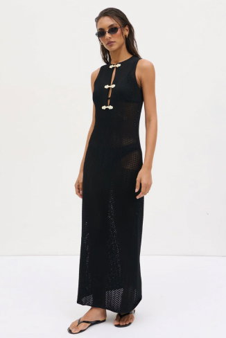 Celeste Knit Maxi Dress - Black