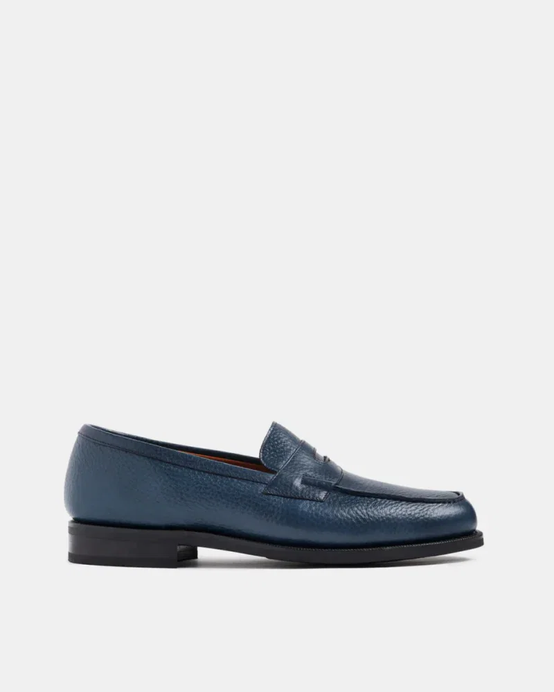 Image of Navy Leather Loafer