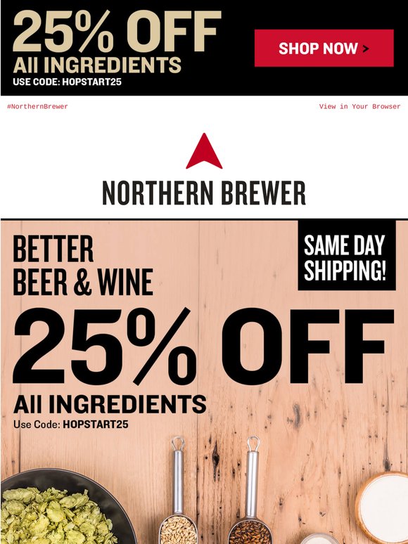 25% Off the Building Blocks of Great Brews