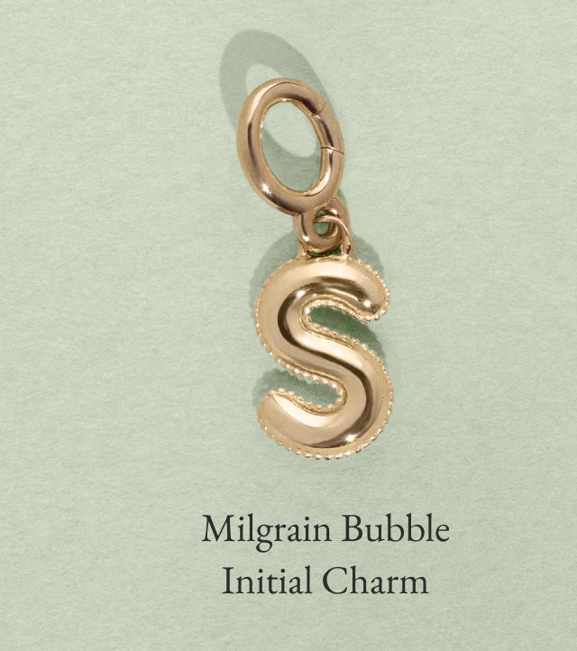 Milgrain Bubble Initial Charm