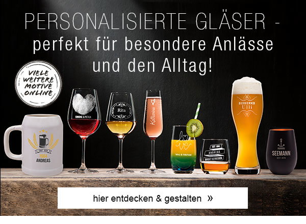 Personalisierte Gläser - perfekt für besondere Anlässe und den Alltag! Viele weitere Motive online. Hier entdecken & gestalten! 