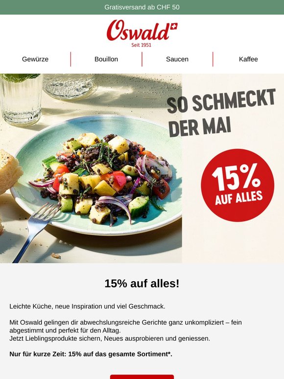 15% auf alles: Lieblingsprodukte sichern & Neues entdecken!