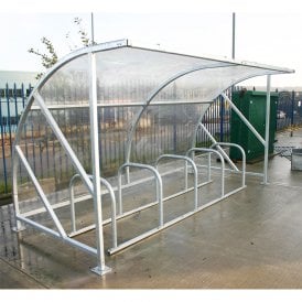 Curved Bike Shelter - Up to 10 Bikes