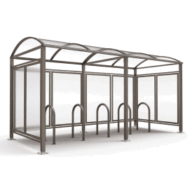 M Barrel Modular Bike Shelter - 6 Bikes