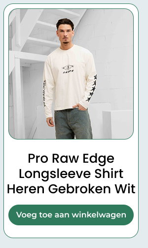 Pro Raw Edge Longsleeve Shirt Heren Gebroken Wit