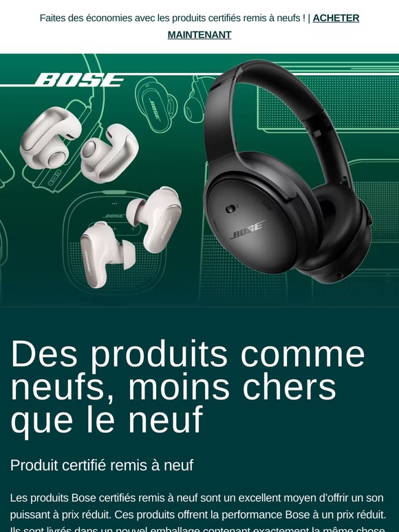 Un son Bose d’exception, à prix réduit !
