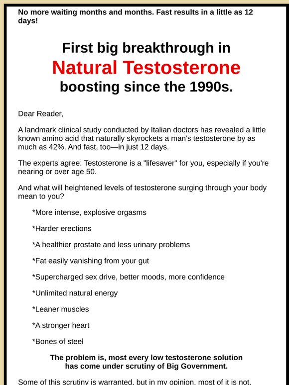 Little-known amino acid raises testosterone