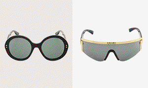 A GIF of stylish designer sunglasses, for less.