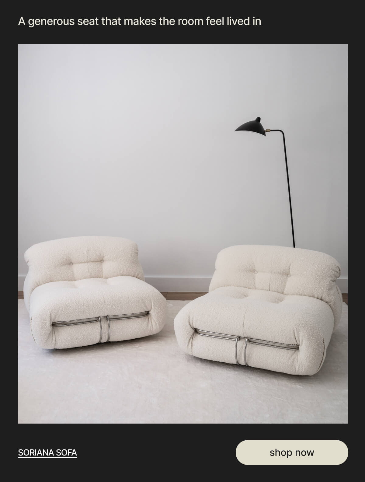 A generous seat that makes the room feel lived in - SORIANA SOFA - shop now
